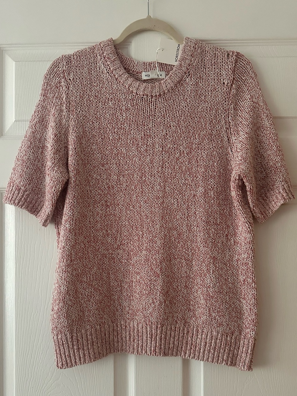 Nordstrom brand short-sleeve marled knit sweater